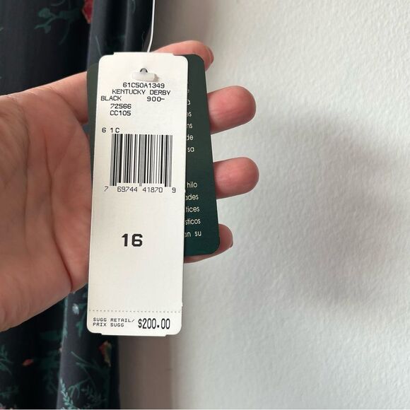 NWT Vintage Ralph Lauren Floral Foliage Silk Midi/Maxi Lined Dress - Picture 3 of 12